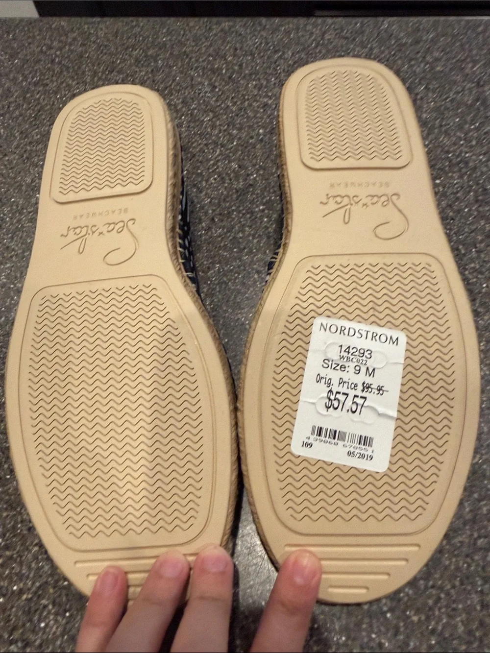 Sea Star Beachcomber Navy Patterned Espadrille Slippers